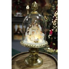 Fehér-arany színű Betlehem, kupolában - 60 cm