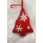  Piros függő karácsonyfa hópelyhekkel - 11 cm 