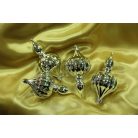 Ezüst függő karácsonyi díszek - 11 cm - 4 db/csomag