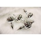 Ezüst függő karácsonyi díszek - 11 cm - 4 db/csomag