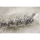 Ezüst függő karácsonyi díszek - 11 cm - 4 db/csomag