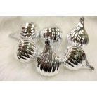 Ezüst függő karácsonyi díszek - 8 cm - 6 db/csomag