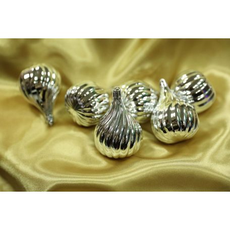 Ezüst függő karácsonyi díszek - 8 cm - 6 db/csomag