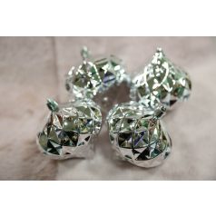 Ezüst függő karácsonyi díszek - 8 cm - 4 db/csomag