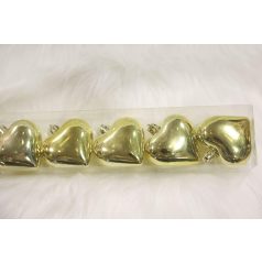 Karácsonyfadísz -Arany szív - 6 cm - 6 db/csomag 