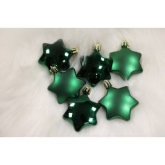 Zöld karácsonyfadísz csillagok - 5 cm - 6 db/csomag