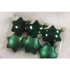 Zöld karácsonyfadísz csillagok - 5 cm - 6 db/csomag