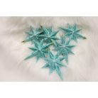 Jégkék karácsonyfadíszek - Csillag - 5 cm - 6 db/csomag