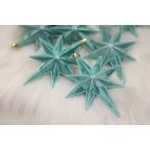 Jégkék karácsonyfadíszek - Csillag - 5 cm - 6 db/csomag