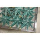 Jégkék karácsonyfadíszek - Csillag - 5 cm - 6 db/csomag