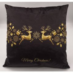 Arany-fekete karácsonyi Merry Christmas párna - 45x45 cm