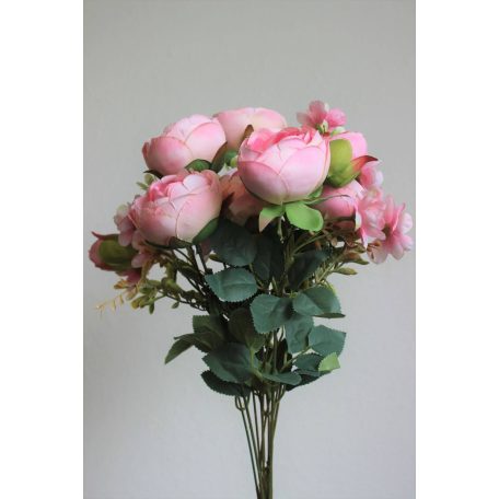 Rózsaszínű mű ázsiai boglárka csokor - 51 cm 