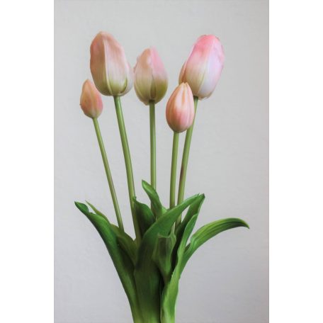 Rózsaszín mű tulipán csokor - 46 cm