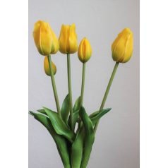 Sárga mű tulipán csokor - 46 cm