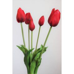 Piros mű tulipán csokor - 46 cm