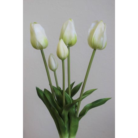 Fehér mű tulipán csokor - 46 cm