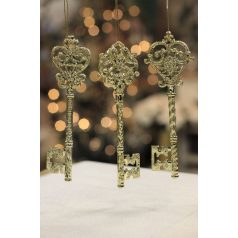   LUX arany függő karácsonyi díszek, kulcsok - 15 cm - 3 db-os szett