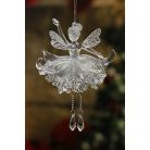 Jeges-fehér karácsonyi díszek balerina - 15 cm - 2 db-os készlet 