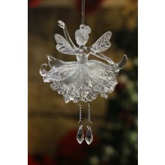   Jeges-fehér karácsonyi díszek balerina - 15 cm - 2 db-os készlet 