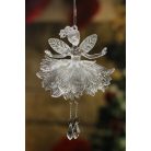 Jeges-fehér karácsonyi díszek balerina - 15 cm - 2 db-os készlet 