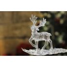 Jeges-fehér szarvas karácsonyfadíszek - 18 cm - 2 db-os készlet  