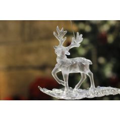   Jeges-fehér szarvas karácsonyfadíszek - 18 cm - 2 db-os készlet  