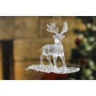 Jeges-fehér szarvas karácsonyfadíszek - 18 cm - 2 db-os készlet  
