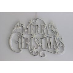 Ezüst karácsonyi felirat Merry Christmas - 18 cm