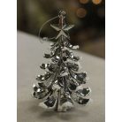 Ezüst felfüggeszthető dísz karácsonyfa - 12 cm