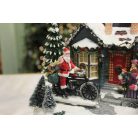 Klasik világító mozgó karácsonyi tájkép - 25 cm