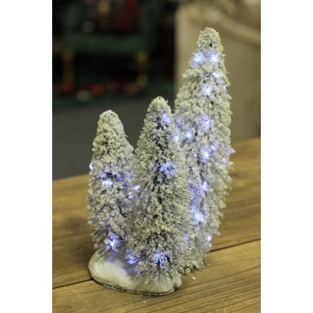Hóval borított karácsonyfák LED - 18 cm