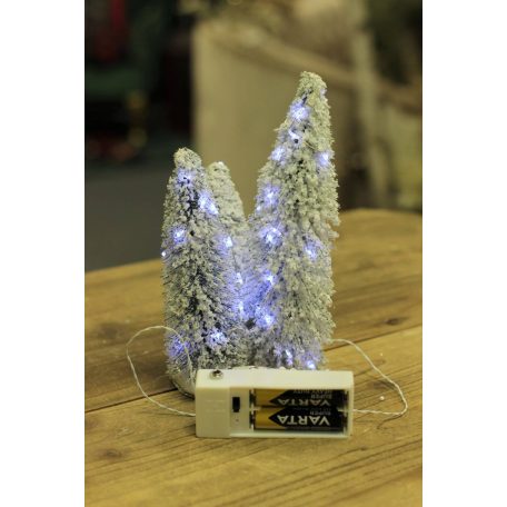 Hóval borított karácsonyfák LED - 18 cm
