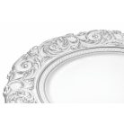 Fehér és ezüst dekor tálca - 35 cm   