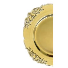 Arany fényes dekor tálca, szegéllyel - 35 cm 