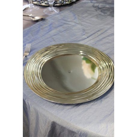 Arany fényes Moderno dekor tálca - 33 cm