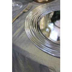 Ezüst fényes Moderno dekor tálca - 33 cm