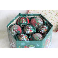   Mesebeli karácsonyi gömbök hóemberekkel - 7 cm - 14 db/csomag