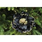 Fekete bársony magnólia csipeszen - 14 cm 