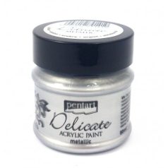 Pentart, Delicate metál akrilfesték - Ezüst - 50 ml