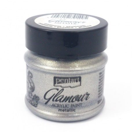 Pentart, Glamour metál akrilfesték - Platinum - 50 ml