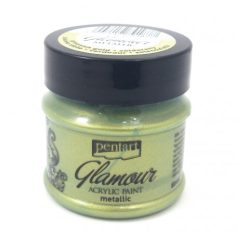 Pentart, Glamour metál akrilfesték - Zöldarany - 50 ml