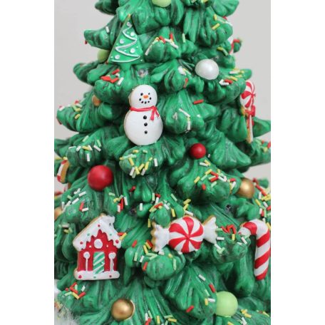 Klasszikus világító mézeskalács karácsonyfa - 40 cm  