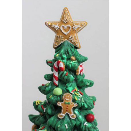 Klasszikus világító mézeskalács karácsonyfa - 40 cm  