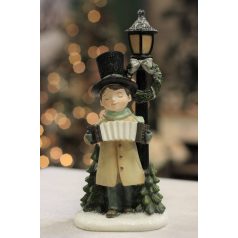 Halványzöld karácsonyi figura fiú - 20 cm