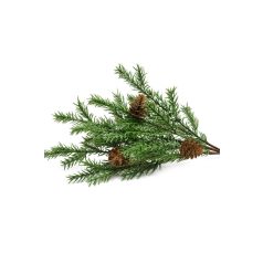 Zöld mű ágacska tobozokkal - 45 cm