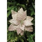 Rózsarany fényes karácsonyi rózsa - 26 cm 