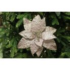 Rózsarany fényes karácsonyi rózsa - 26 cm 