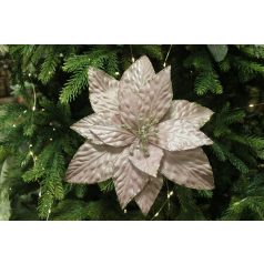 Rózsarany fényes karácsonyi rózsa - 26 cm 