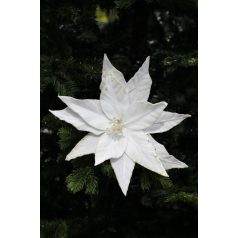   Fehér bársony karácsonyi rózsa - 25 cm - Várható érkezés: 2024.09.hó 
