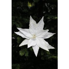 Fehér bársony mikulásvirág - 25 cm